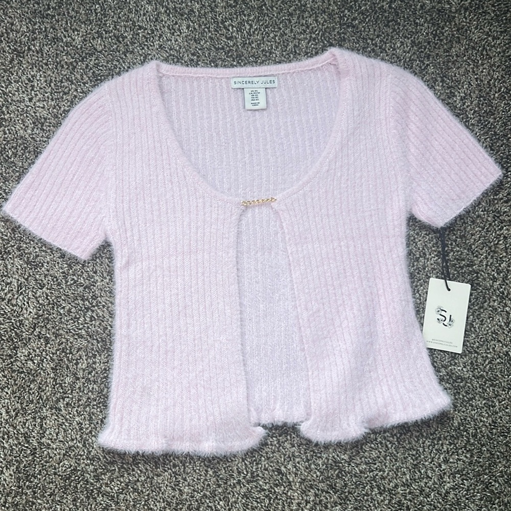 Light pink knit sweater tee
